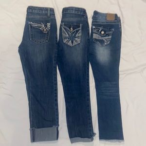 Lot of 3 Girls blue jean capris